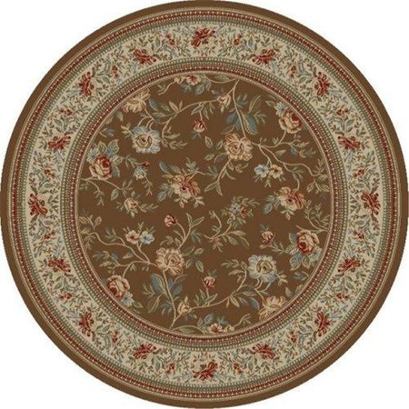 CONCORD GLOBAL 5 ft. 3 in. Ankara Floral Garden - Round, Brown 62280